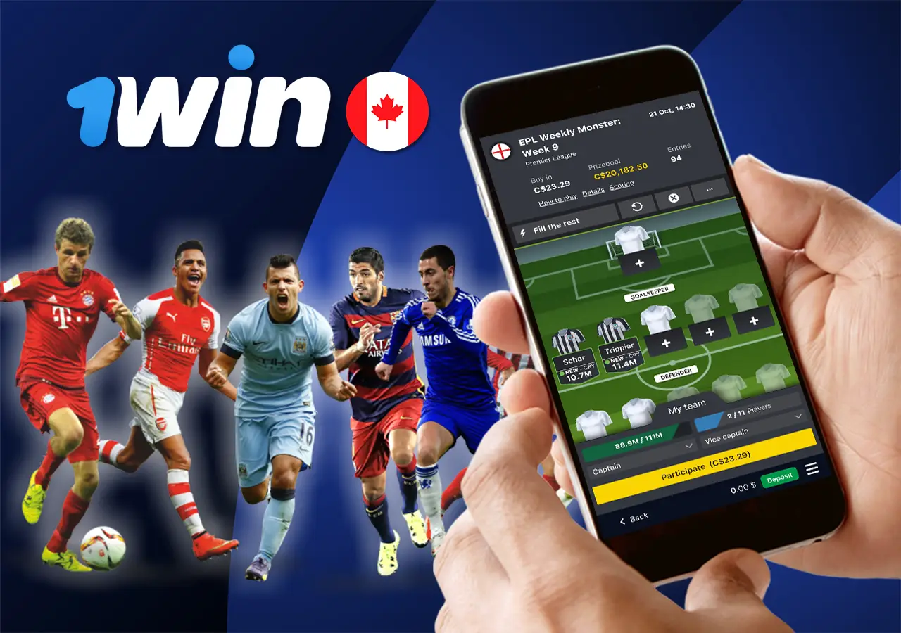 Create your own team of your favorite players in fantasy sports at 1 win