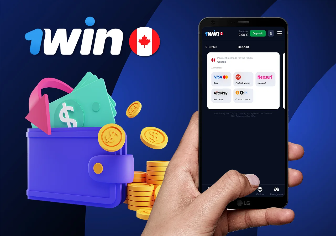 Available payment methods for making deposits and withdrawals at onewin