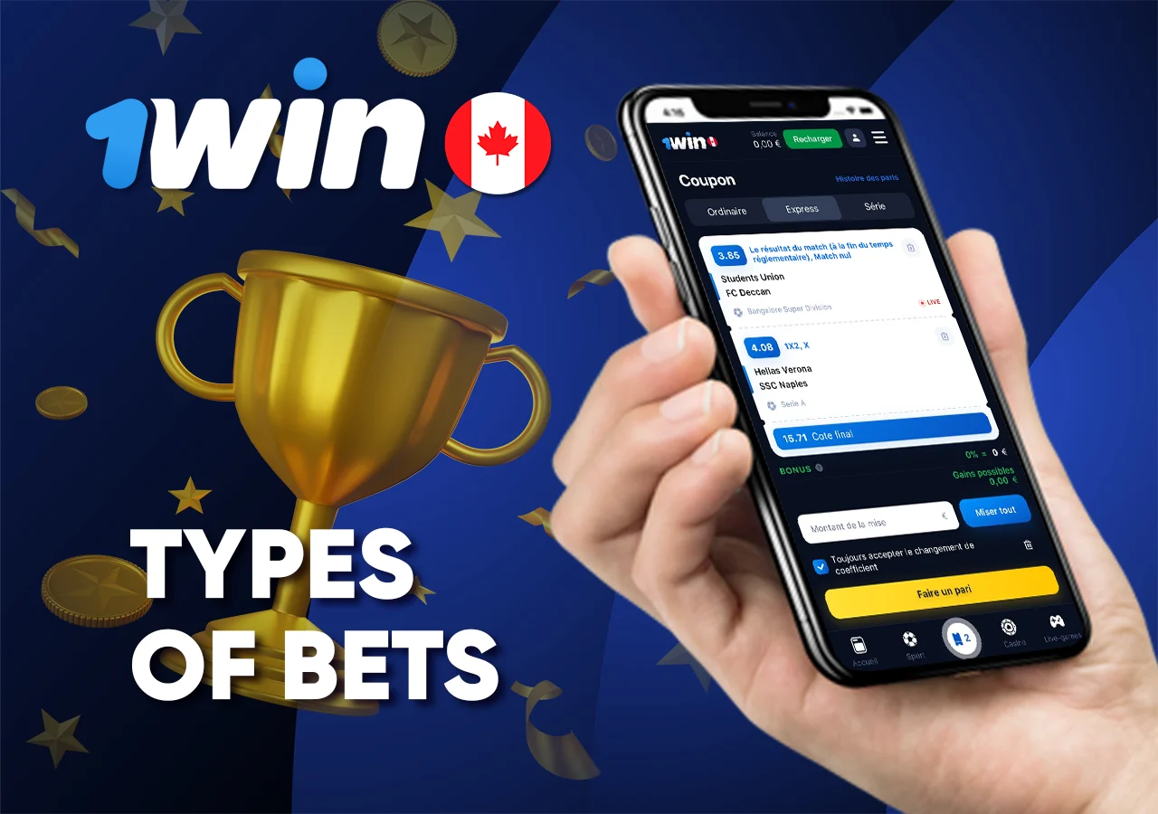 What types of bets we have available at win 1