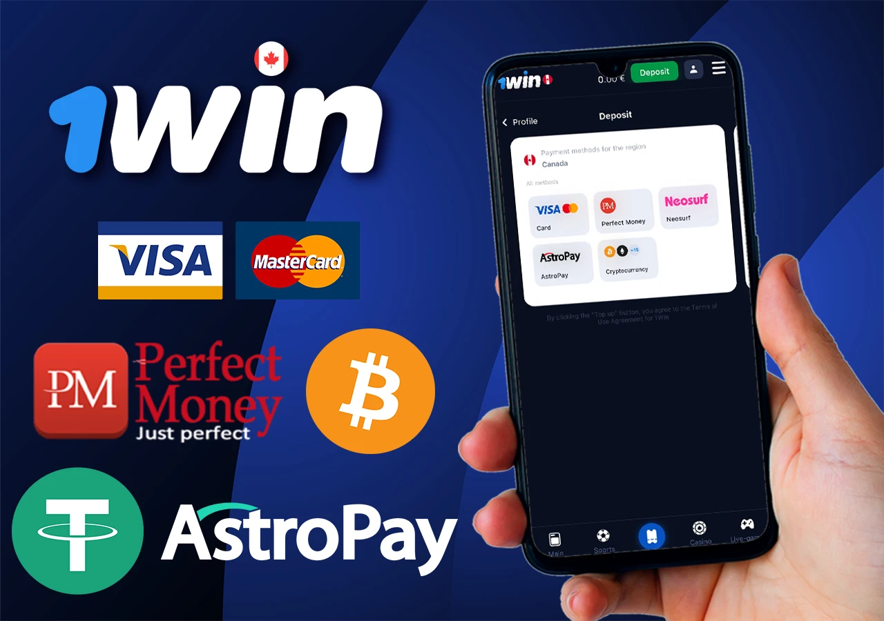Available payment methods on the 1Win platform in Canada