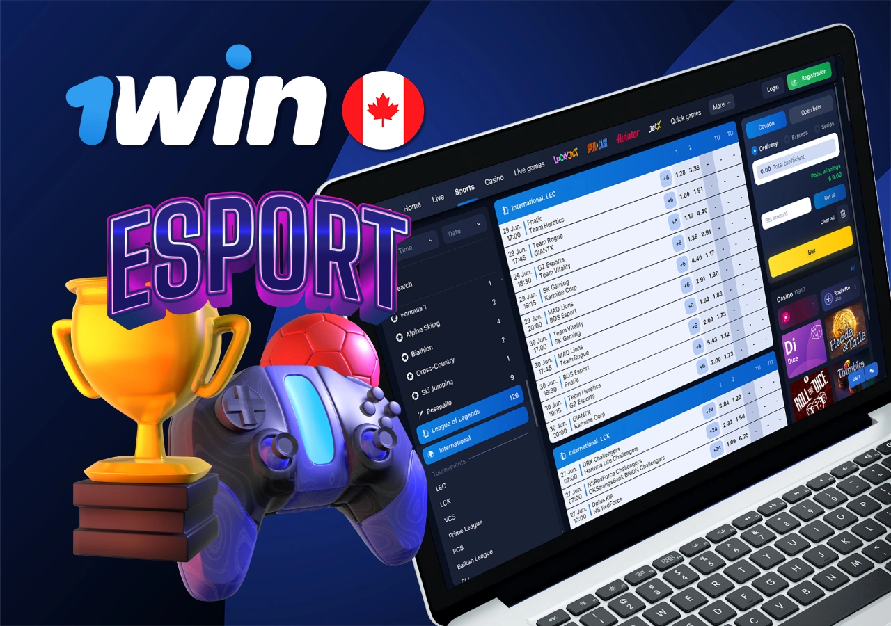 There are bets available on 1win in the cybersports section